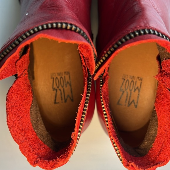 NWOB Miz Mooz Jet Womens Red Leather Zipper Ankle & Booties Boots - Picture 9 of 14